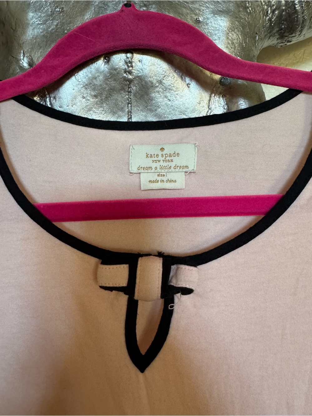 kate spade Pink Nightgown with Black Trim and Keyhole - Picture 4 of 8